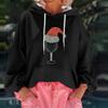 Women's Christmas Print Loose Casual Long Sleeve Hooded Sweatshirt
