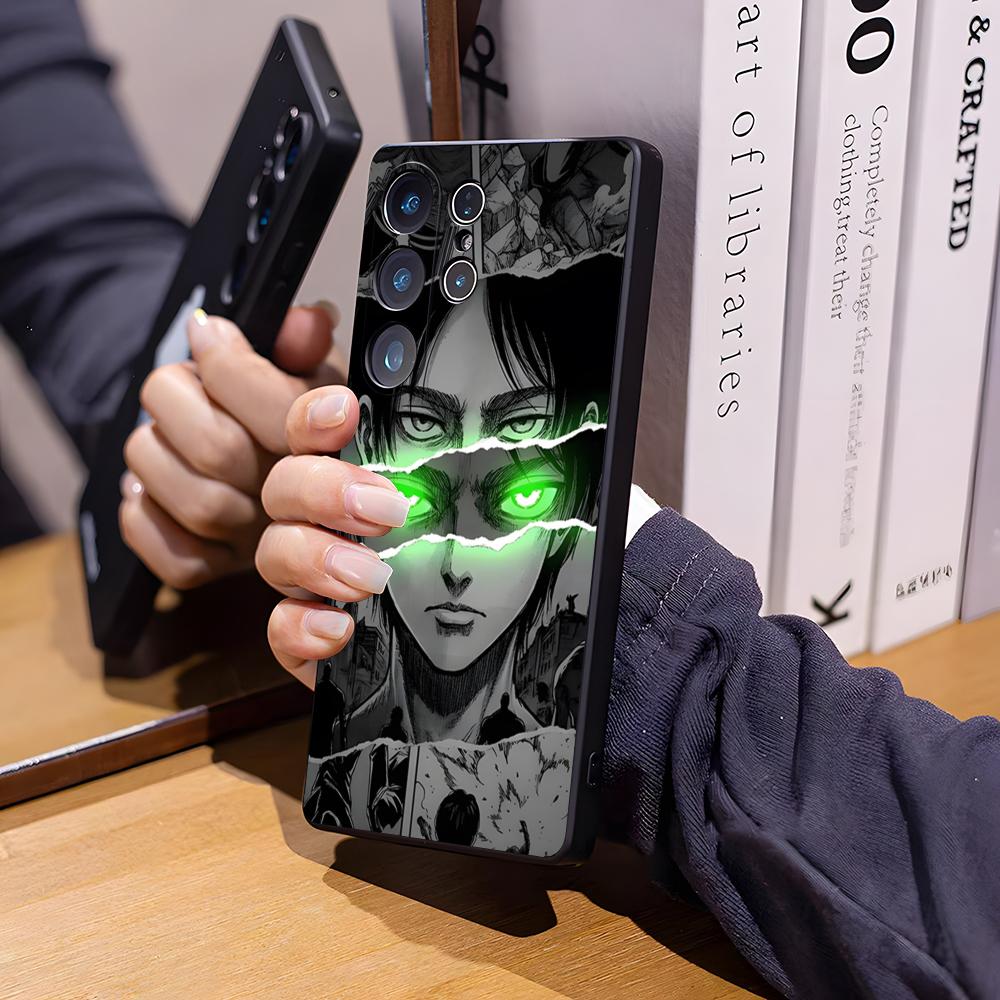 

Hot Anime Black Attack On Titan Phone Case For Samsung S26 Ultra S25 Edge Ultra S23 S22 S21 S20 Ultra Plus S24 Fe Cover Samsung S25 Plus