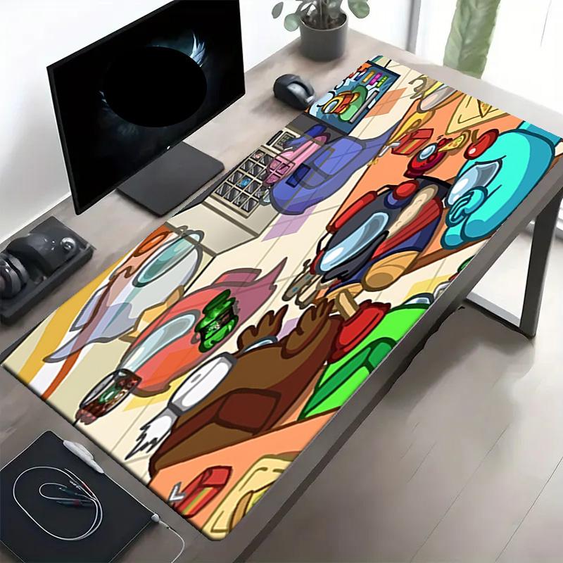 Among Us Print Mouse Pad, Anti‑Slip Desktop Keyboard Mat, for PC Laptop Gaming Working Daily Use, Cool Festival Surprise Gift