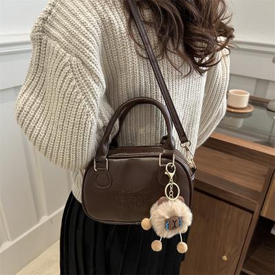 2025 Winter New Niche Retro Maillard Style Portable Small Square Bag Korean Fashion Temperament Shoulder Messenger Bag