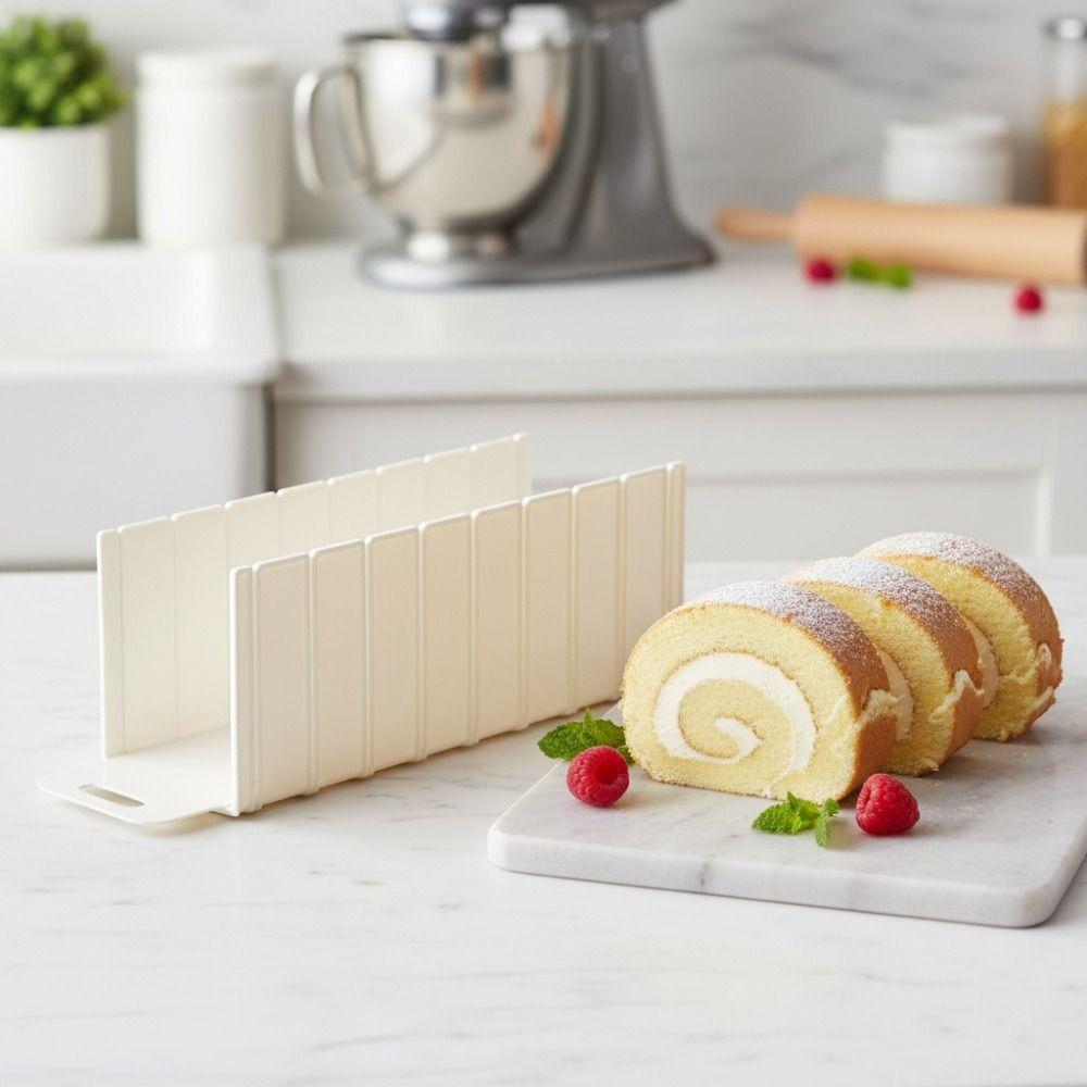 Sliding Base Design Swiss Roll Slicer 6/7/8 Grids Cake Roll Division Mold Cake Roll Cutter Kitchen