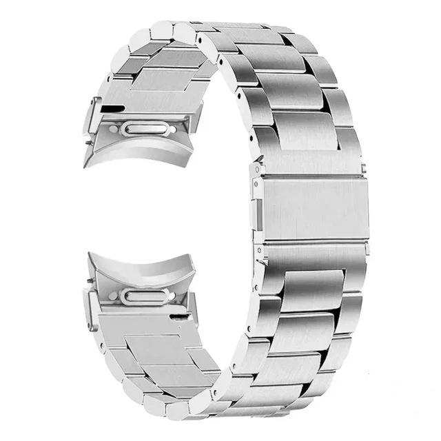 

Быстросъемный ремешок для часов Samsung Galaxy Watch7/6 из нержавеющей стали с тремя звеньями Galaxy Watch7/6/5/4 серебряный
