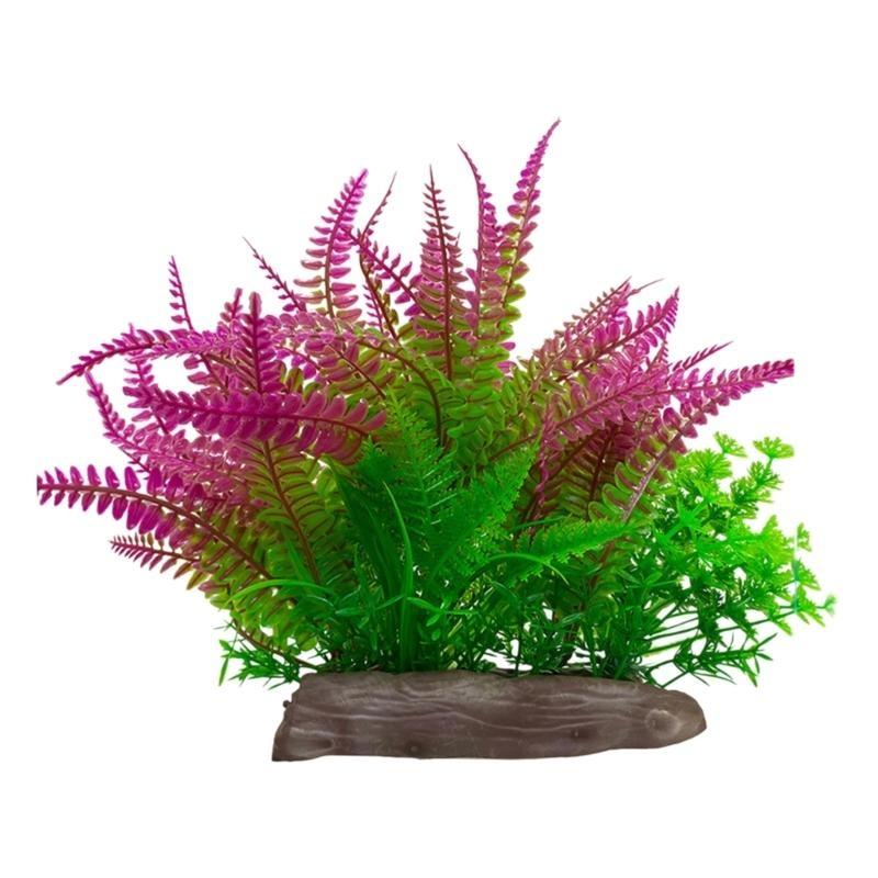 Fishtanks Landscaping Water Plant with Base Aquariums Safe Decorative Green Plant