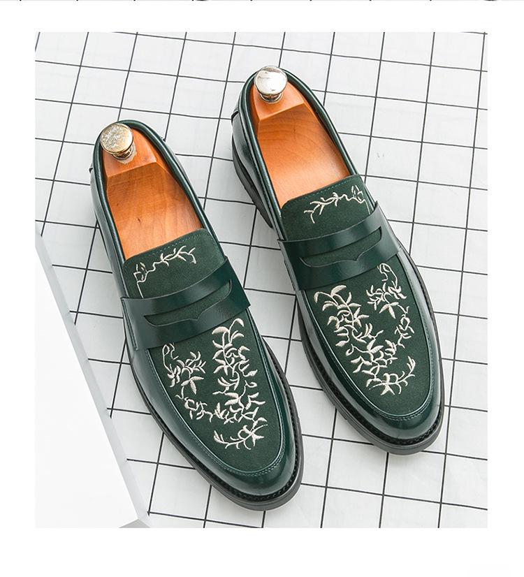 Slip-on High-End Business Casual Loafers: Men's British Style Leather Shoes for Weddings and Suits