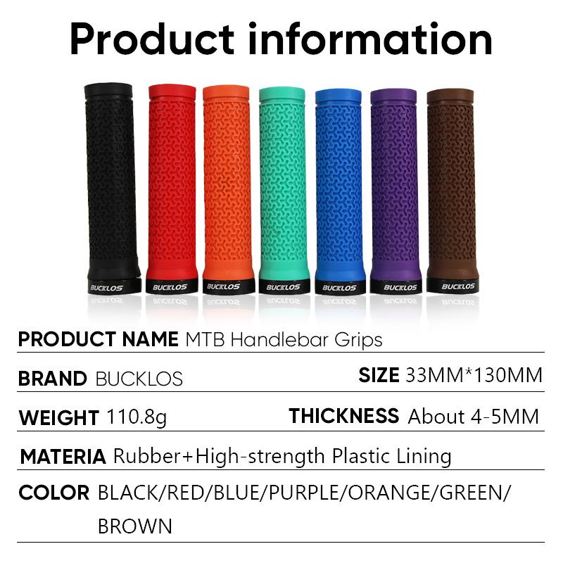 Bucklos Bicycle Grips Integrated Rubber Anti-Slip Mtb Handlebar Cover Lock On Mountain Bike Handle Bar Cuffs Bmx Cycling Parts