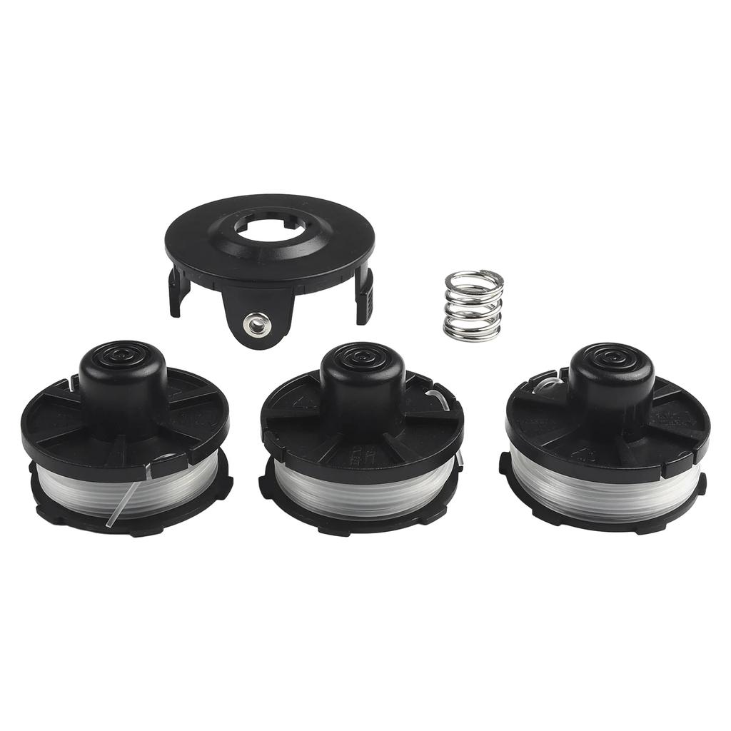 Complete Spool Cover Set for DUR181Z Trimmer 1 6MM Diameter 3 Spools 1 Cover 1 Spring for Efficient Grass Cutting