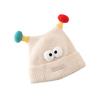 Festive Red Winter Knit Pullover Hat for Kids - Thick, Warm & Windproof with Ear Protection
