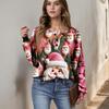 Women's Casual Shirts Long Sleeve Tops Button Up V Neck Loose Knit Fall Favorites For Women