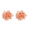 Exaggerated Floral Fabric Large Stud Earrings: European & American Summer Design