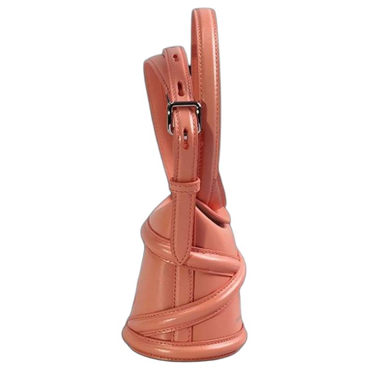 Alexander McQueen The Curve Bag With Letter Logo Adjustable Shoulder Strap Leather Bucket Crossbody Mini Women bags Pink Orange 682683-1YBA7-7839