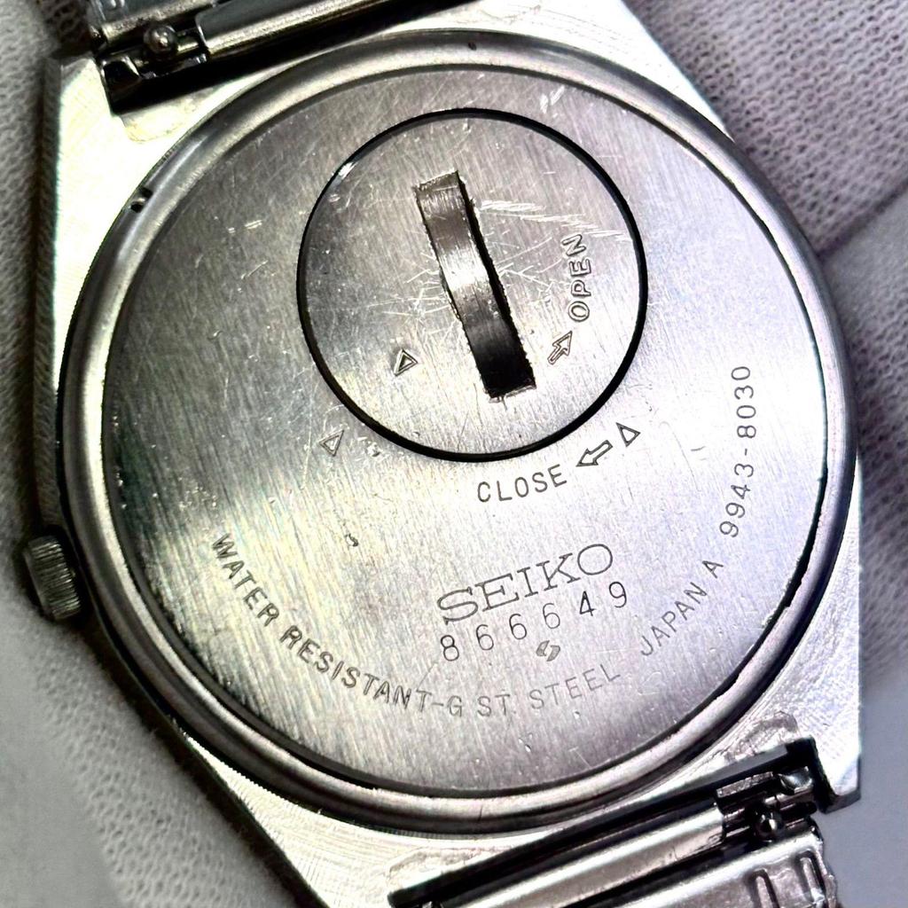 Used [Working/New Bracelet] SEIKO/SEIKO GRAND QUARTZ/Grand Quartz Watch Day Date Sandblast/Nashiji Dial TWIN/Twin Manufactured in June 1978 japan