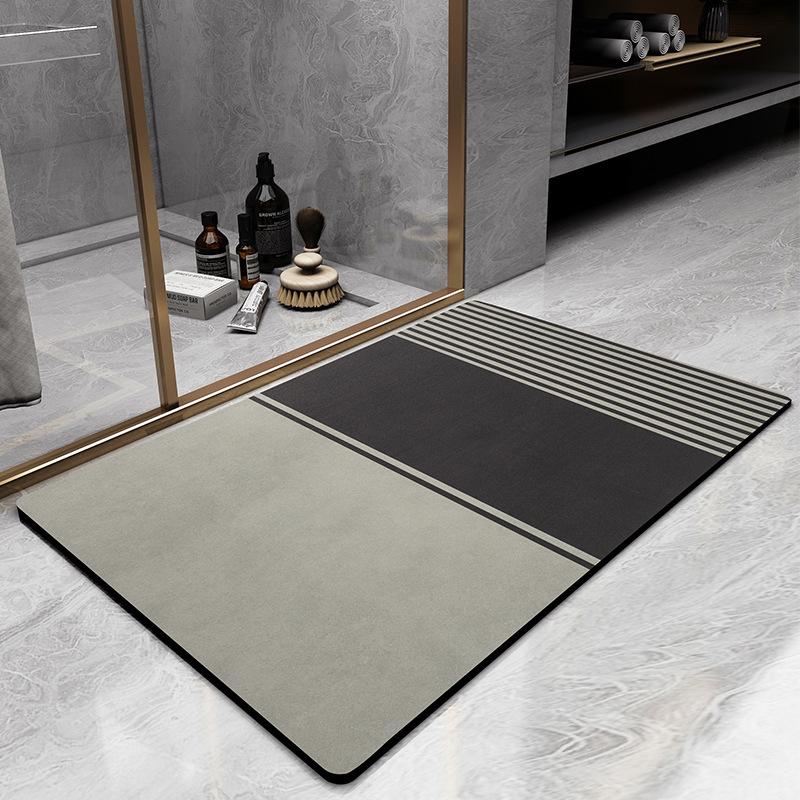 Nordic Simple Diatom Mud Floor Mat Bathroom Floor Mat Household Bathroom Wear-resistant and Water-absorbing Foot Mat Porch Entrance Door Mat