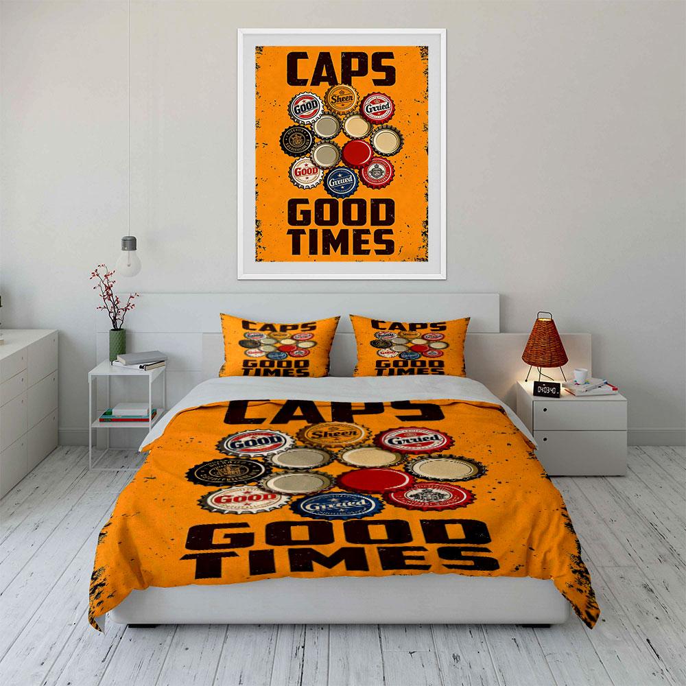 Bottle Caps and Text. Bedding Sets Duvet Cover Sets Duvet Covers Pillowcases(1 * Duvet Cover 2 * Pillowcases Without Duvet Insert)