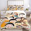 Chibi Characters Bedding 3 Piece Set HD Print Duvet Cover Pillowcases for Teens Adult Bedroom Decoration Christmas Gift