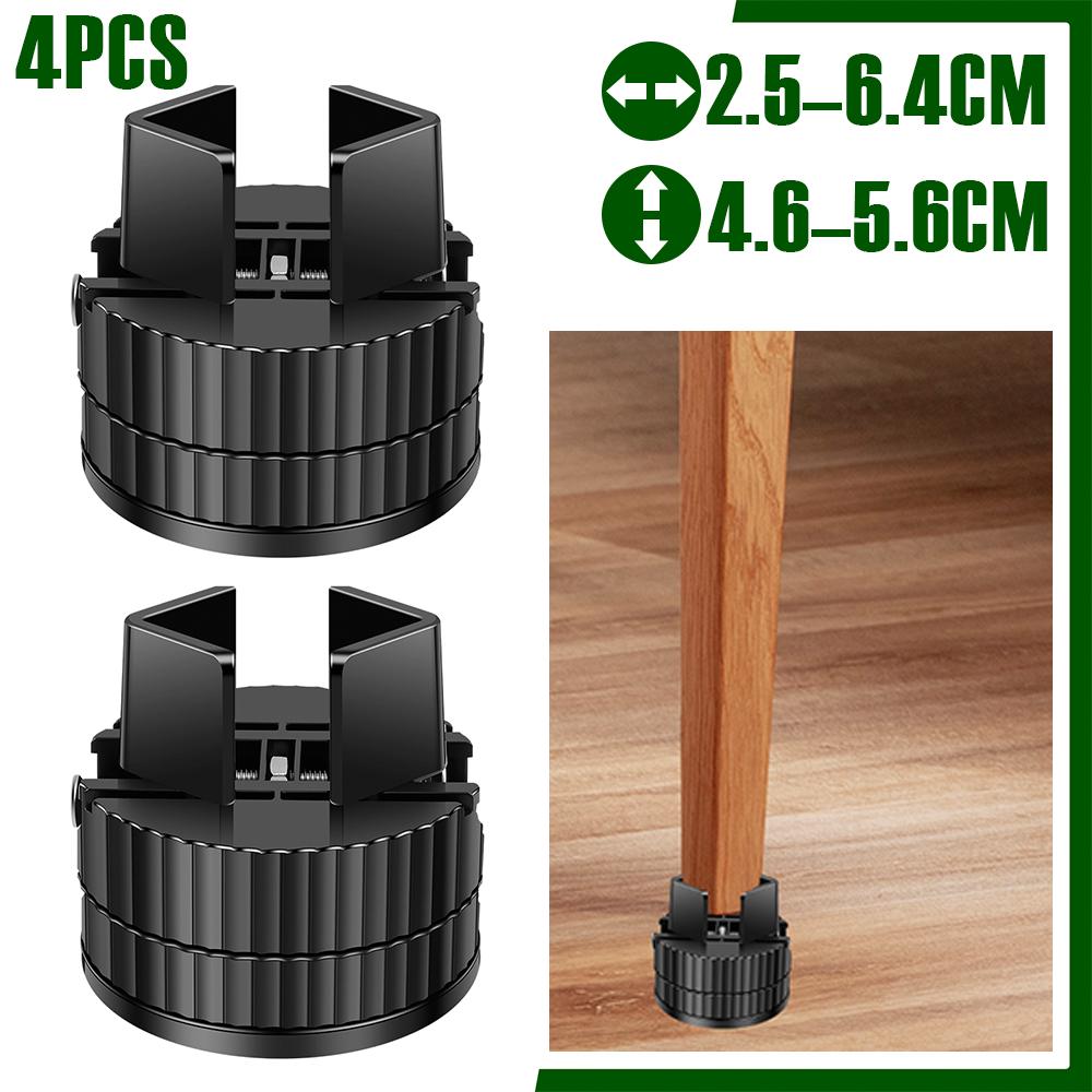 4Pcs Adjustable Furniture Riser Universal Furniture Leg with Nonslip Pad Sofa Leg Bed Foot Raising Block for Table Desk Chair