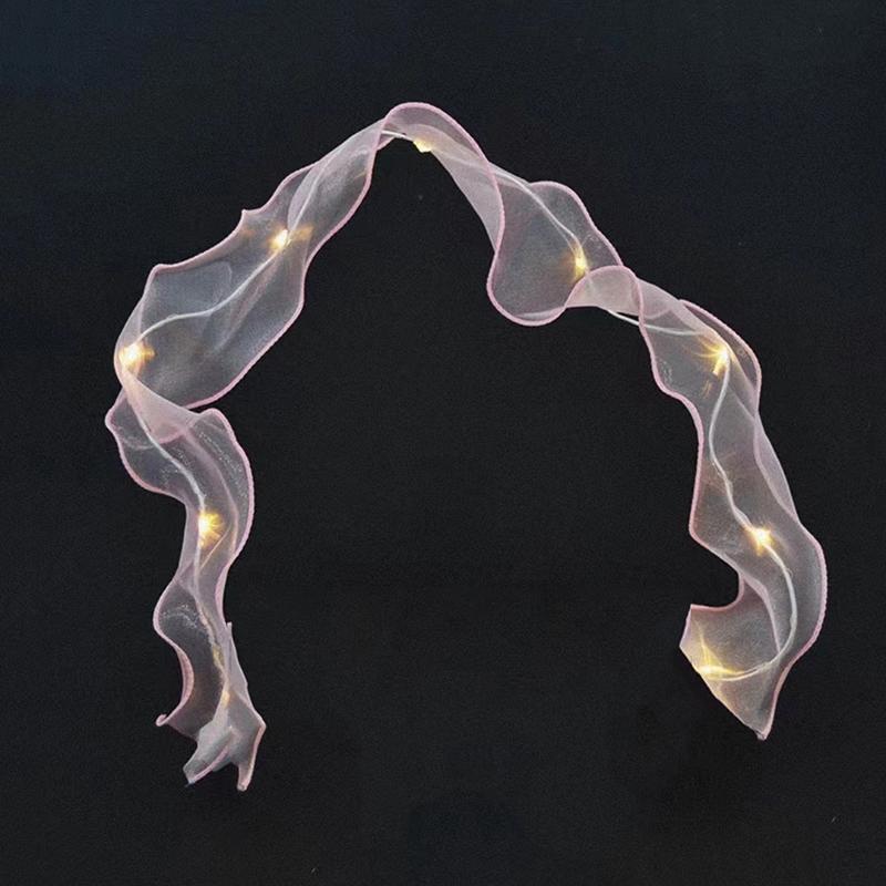 1PC Ribbon Birthday Party Cake Decoration White Gauze Ribbon Lamp Decoration Valentine's Day Party Decoration