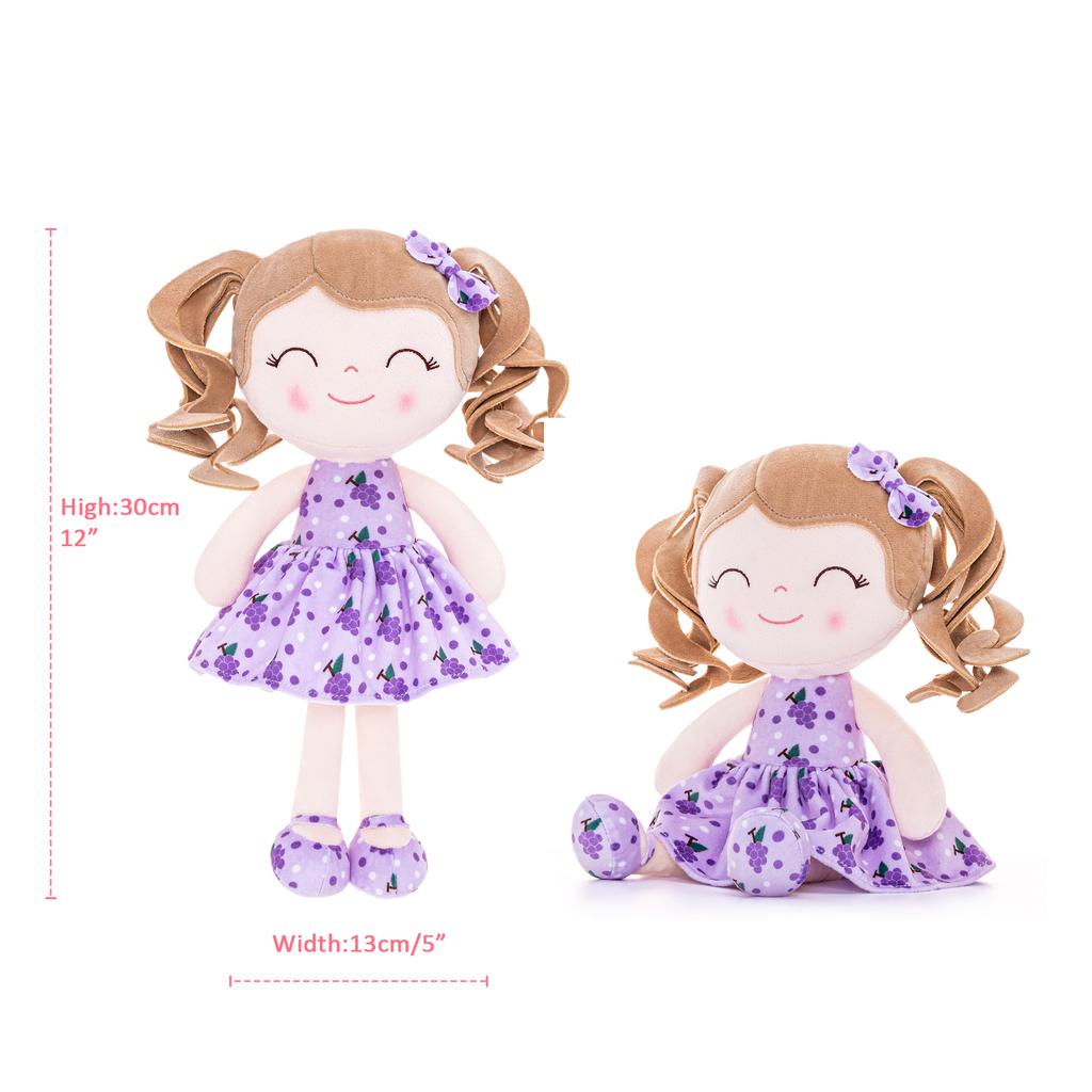 Plush Toys Baby Dolls Fruit Toys Curly Hair Dolls Christmas Gifts 30cm Grape