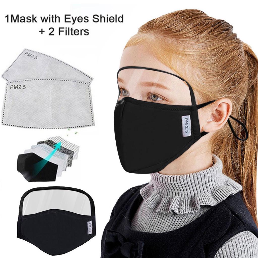 Kids/' Protective Dustproof Outdoor Cotton Face Mask Integrated With Goggles Mask