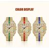 Hip Hop Iced Square Quartz Watch for Men Full Diamond Calendar Luxury Watch