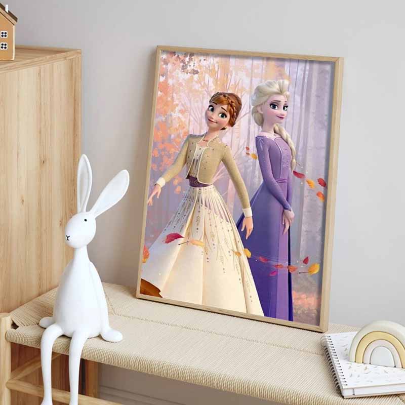 Disney Cartoon Diamond Painting Anna Elsa Autumn Scenes 5D DIY Art Cross Stitch Kit Mosaic Embroidery Home Decor Gift