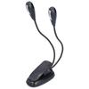 LED Book Light Eye Protecting 360 Degrees  Rotatable White Light Double Pole 4 Lamp Beads Reading Lamp with Clip for