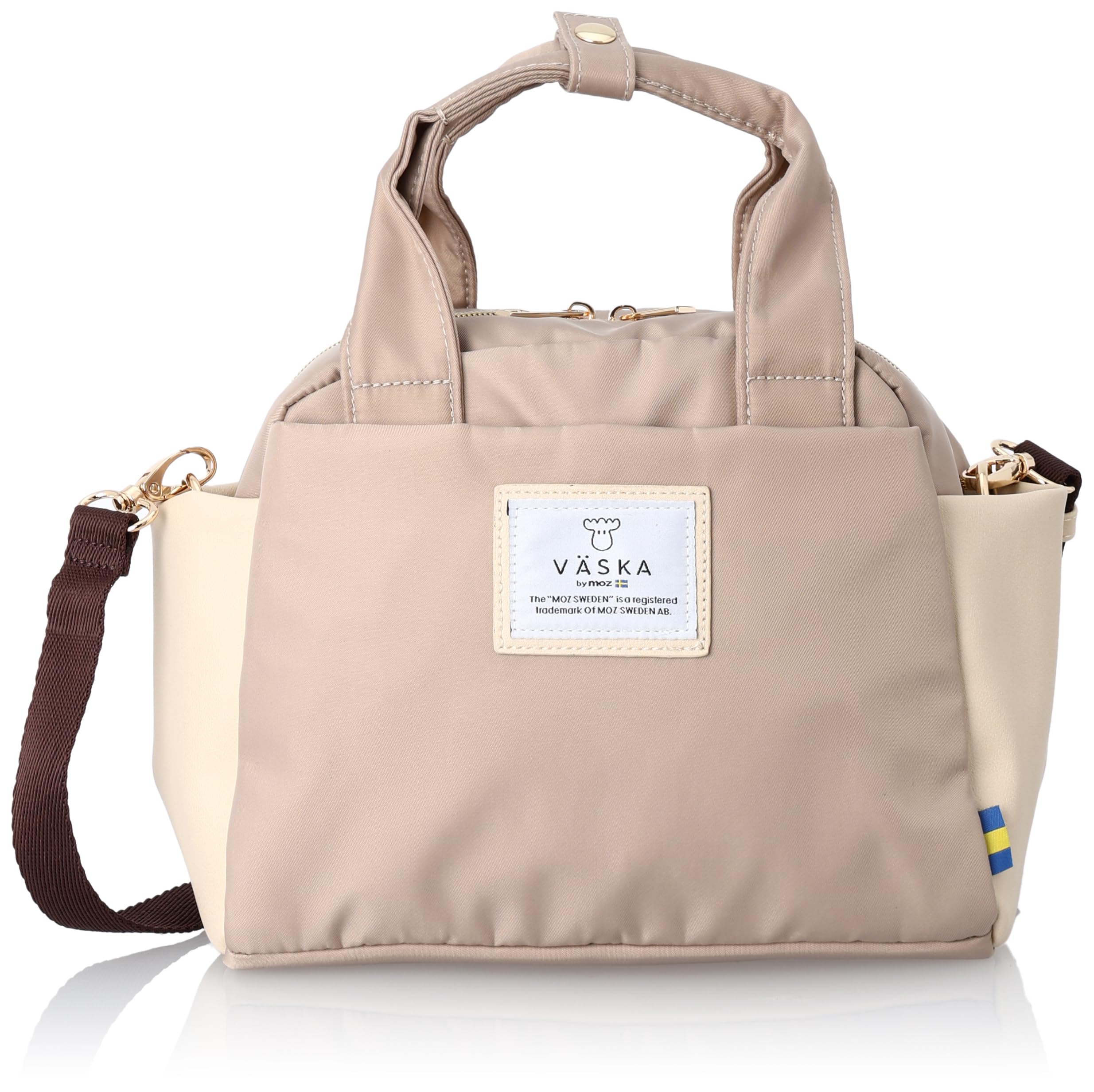 

VASKA by Veska Tote Shoulder Crossbody Synthetic Shoulder Strap Mini Boston Tote Bag Shoulder Beige [Mozu] Bag, 2-way Bag, Women s, Bag, Small, бежевий