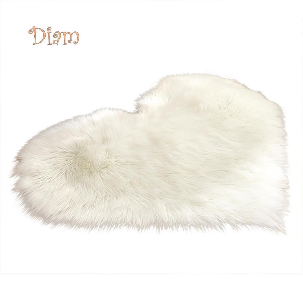 CO&LO Creative Heart Shape Plush Rug Anti-Slip Carpet Door Mat Home Bedside Decor
