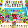 Incredibox-Sprunki Tema Festa di Compleanno per Bambini Forniture per Decorazioni Palloncini in Lattice Topper per Torta Striscione di Sfondo Regali per Baby Shower