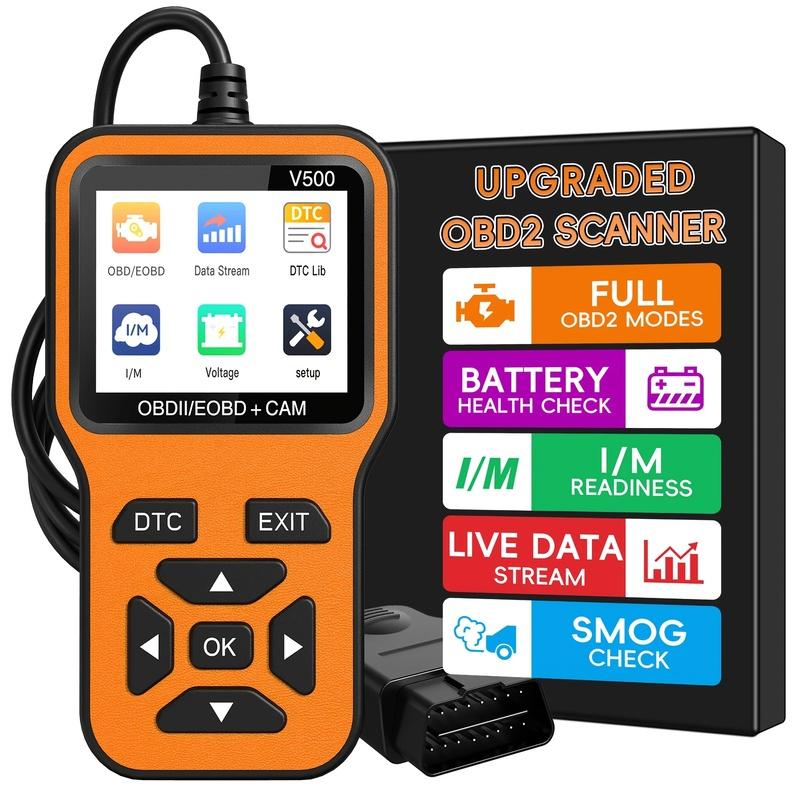 2025 Latest Obd2 Scanner Diagnostic Tool—Complete Engine Code Reader with Data Stream, Input/Management Readiness, Voltage Test, and Erase