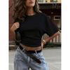 Womens Spring Tops Summer Shirts for Women Casual Short Sleeve Ruched Design Relaxed Fit Womens Summer T Shirts