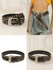 Mode Leopardenmuster Strass Metall Schnalle Dekoration Damen Breitgürtel Für Streetwear Mode