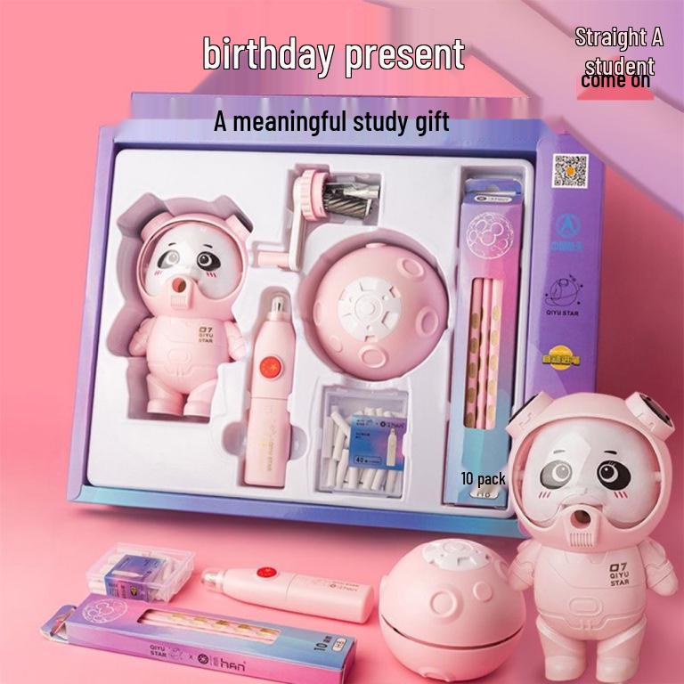 Set Regalo Ritorno a Scuola: Temperamatite Automatico e Cancelleria per Studenti delle Scuole Primarie