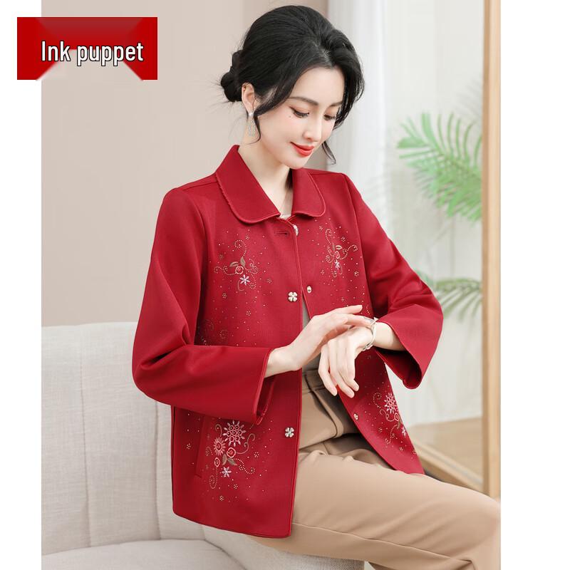 

Женский вышитый короткий тренч-жакет для женщин среднего возраста 3XL