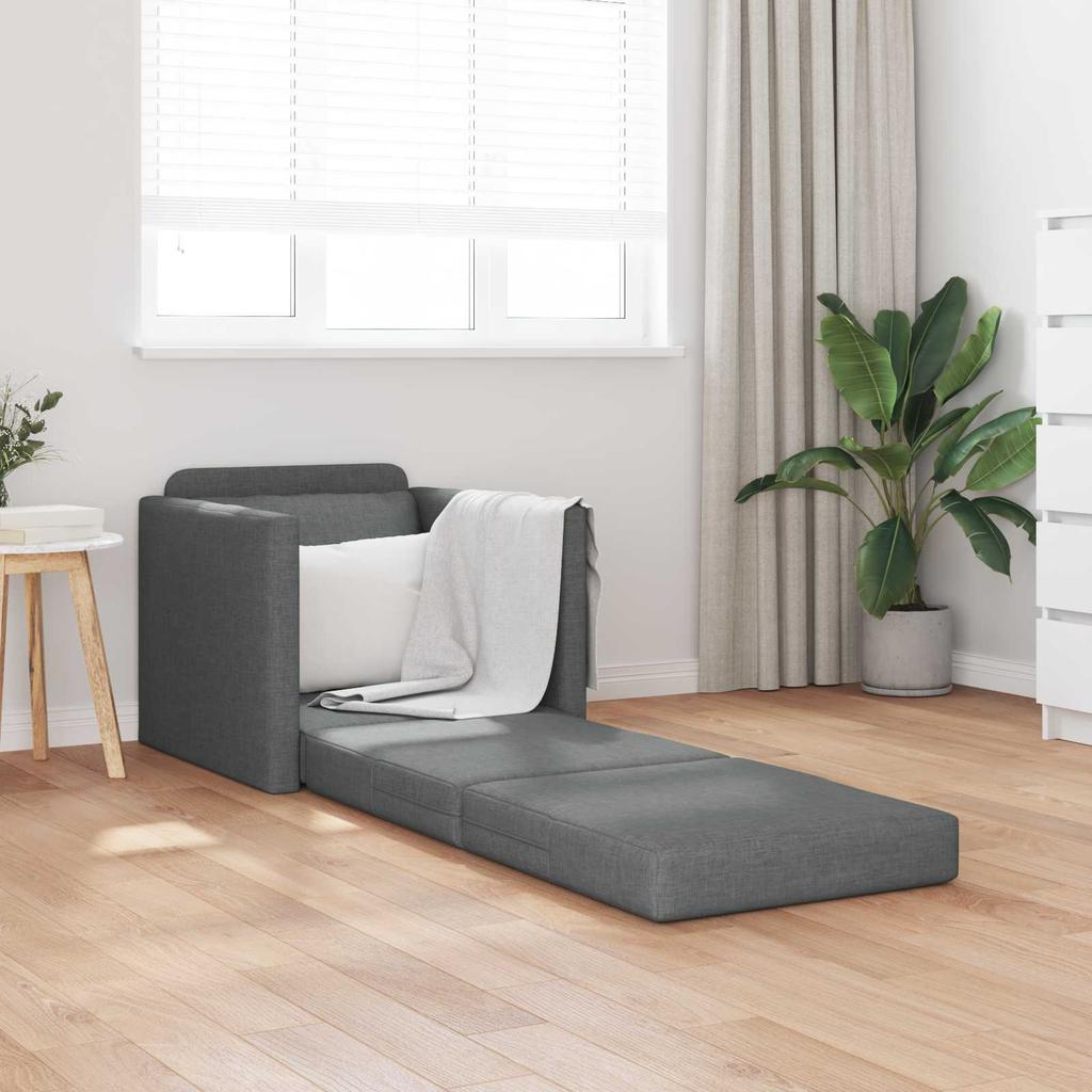 Sleeper Sofa 60 Cm Dark Grey Fabric