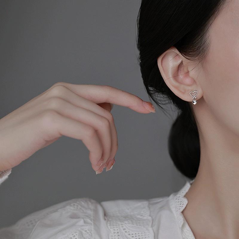Simple Hollow Heart Earrings for Women, Temperament Commute Ear Accessories, Minimalist Openwork Heart Stud Earrings