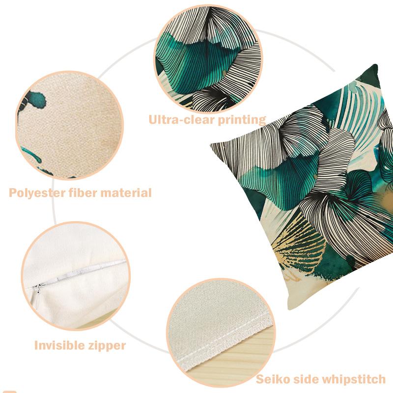 4 Pack Teal Blue Cushion Covers, Peacock-blue Abstract Hand-painted Butterfly Pillow Covers, Invisible Zipper for Sofa & Couch 45 Cm X 45 Cm