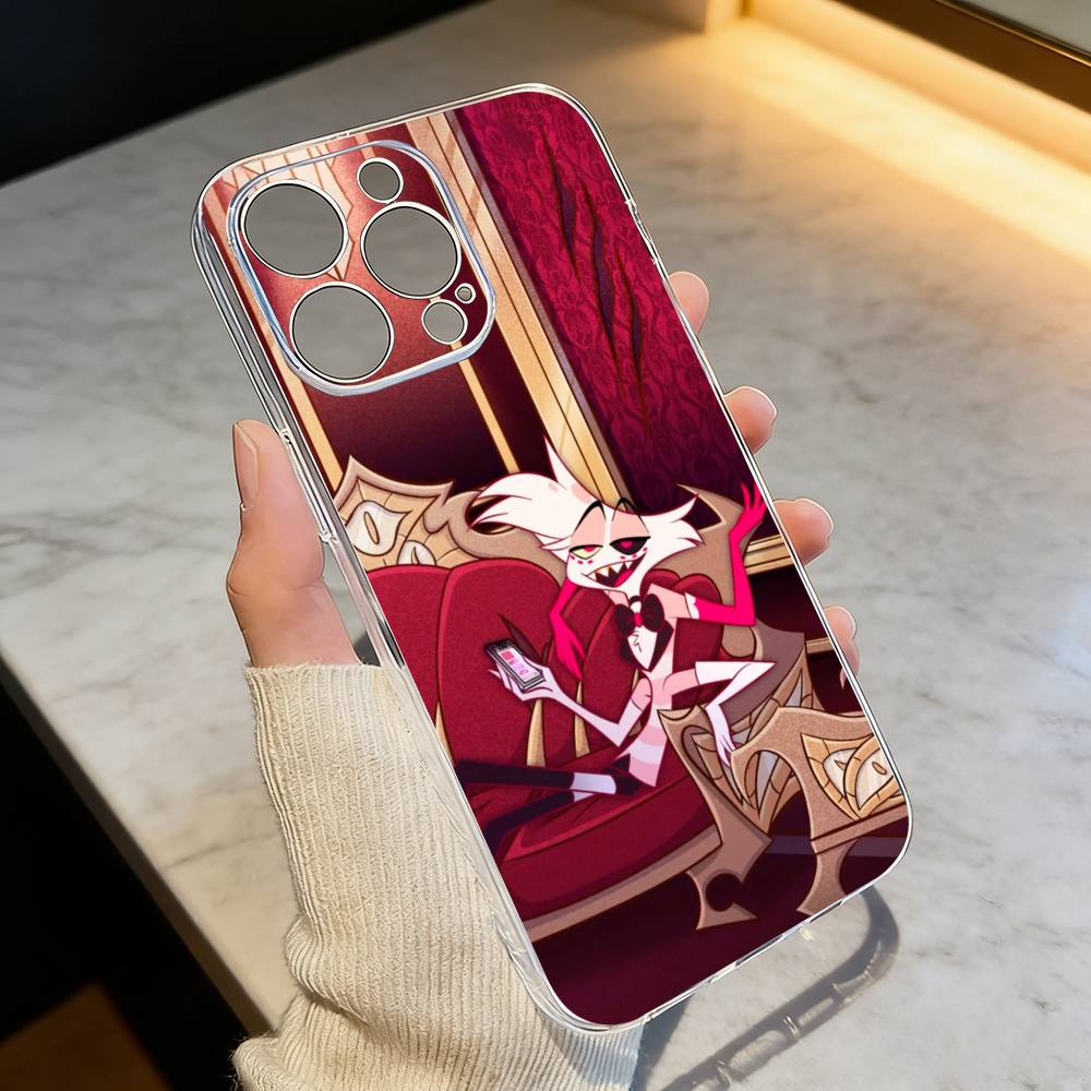 H-hazbin Hotel Angel Dust Phone Case Transparent Silicone Soft For iPhone 17 16 15 14 13 12 11 Mini Pro Max Plus