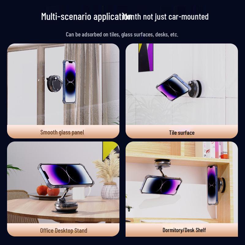 Foldable Magnetic Car Phone Holder with Suction Cup for Navigation