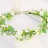 2 Pcs Bridal Green Leaf Crown Bohemian Headpiece Floral Headband Photo Prop Wedding Bridal Flower Girl Halo Maternity Photo Props