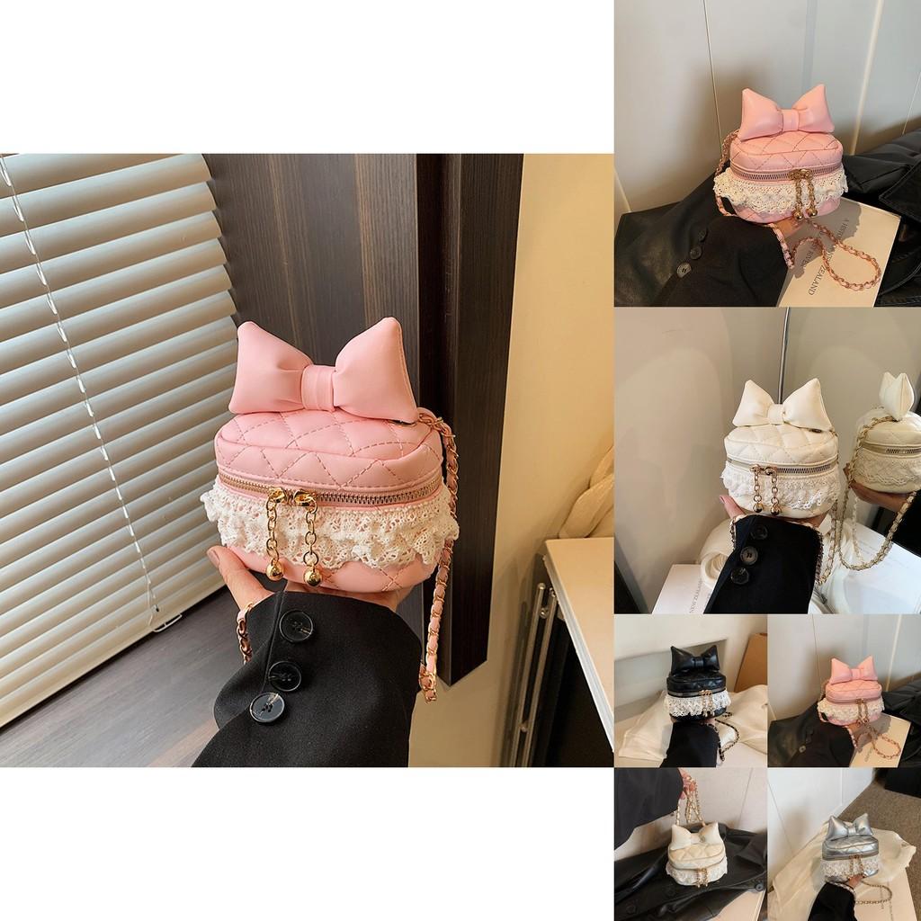 Adorable Mini Box Bag With Bowknots And Lace Chain Chic Style For Boys And Girls