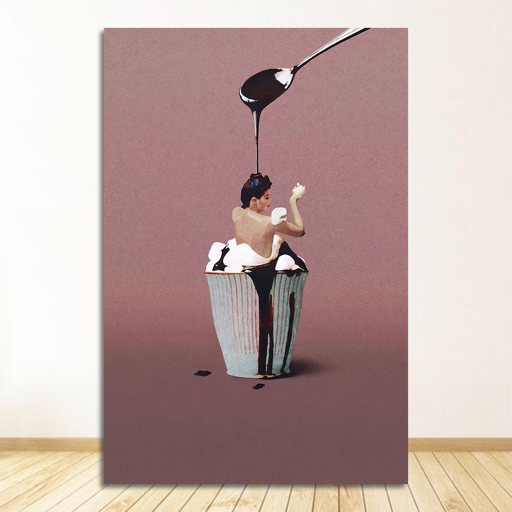 Ar Abstract Posters and Prints Surreal Style Print Pictures Bedroom Decoration for Home Creative Wine Bottle Racket Wall