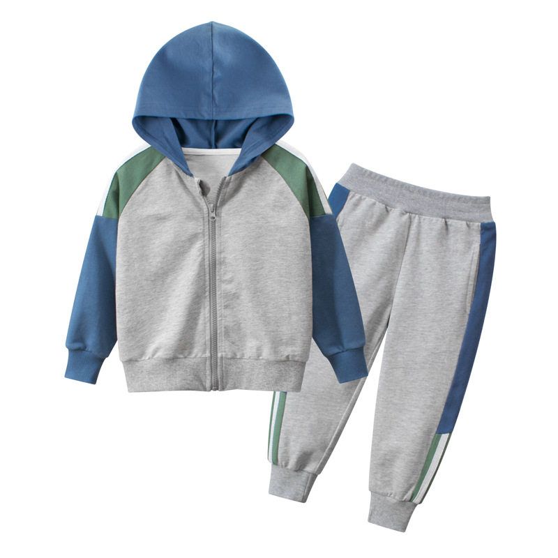 27Kids Children's Wear Spring and Autumn Contrast Color Sports Sweater