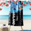 Beach Towel with Erling Haaland Portrait, Quick Dry Microfiber, Soft Absorbent, for Soccer Fan Vacation Gift