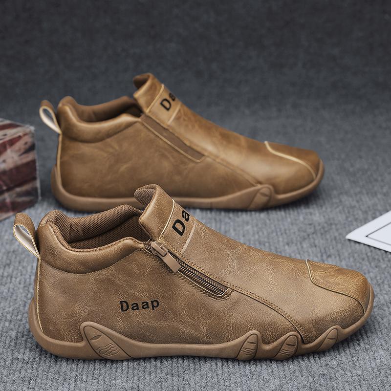 Winter Velvet Thickened Warm Large Cotton Shoes Casual Leather Shoes Labor Insurance Martin Boots