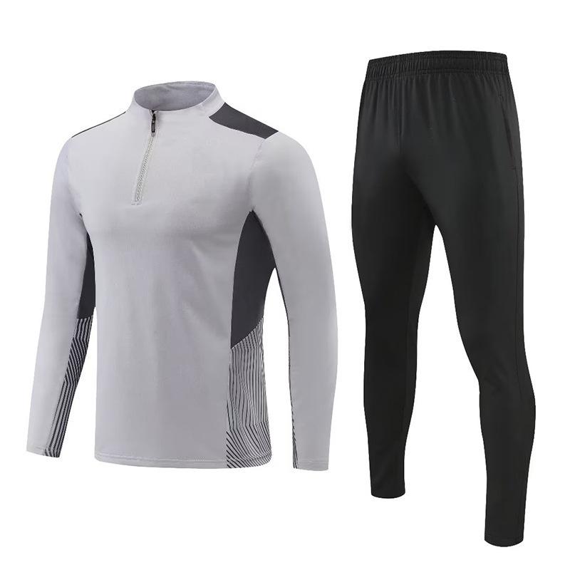 Stand Collar Half Zip Sweatsuit Set Men's Basketball Training Camp Tracksuit Custom Logo Print Sports Jacket