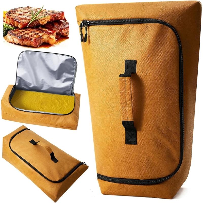 Leakproof Insulated Brisket Resting Blanket Zippered Insulated Meat Resting Bag for Brisket Turkey Steaks Pork Shoulder жёлтый