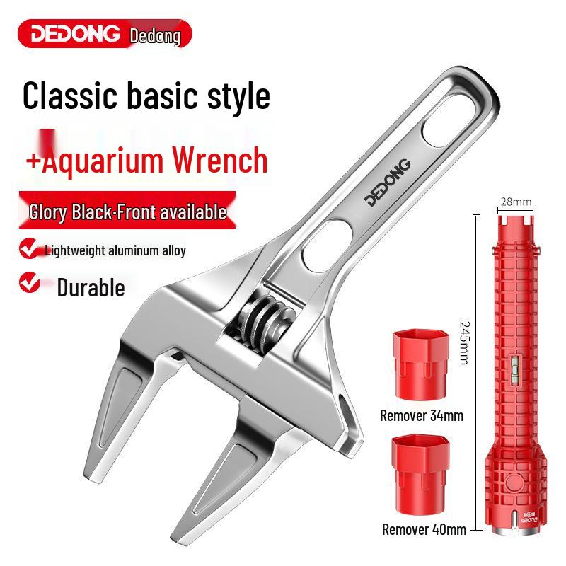 Adjustable Multi-Purpose Bathroom & Kitchen Wrench for Large Diameter Plumbing and Faucet Installation