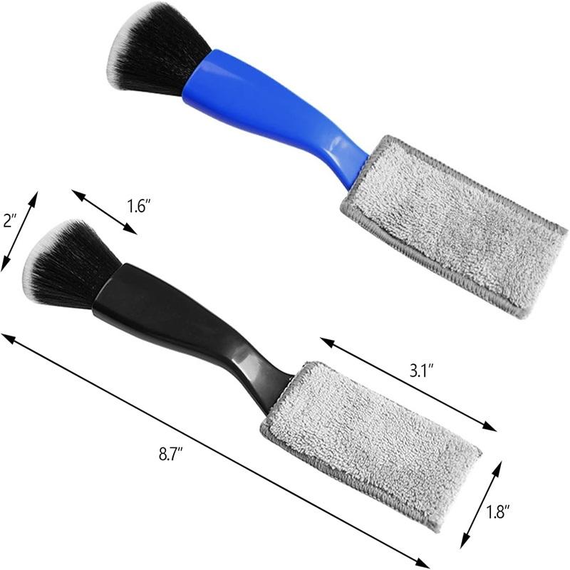 Car Interior Detailing Cleaning Brush Air Conditioning Air Outlet Dust Removal Brushes Multifunctional Double-head Soft Brush