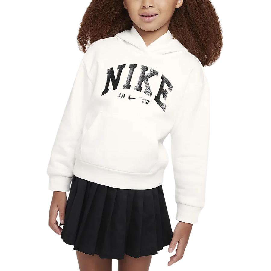 Nike Sweatshirt Swoosh Spirit Comfortable Casual Fleece Lined Sail White Children Aged 3 7 Years Old HQ7891-133 5