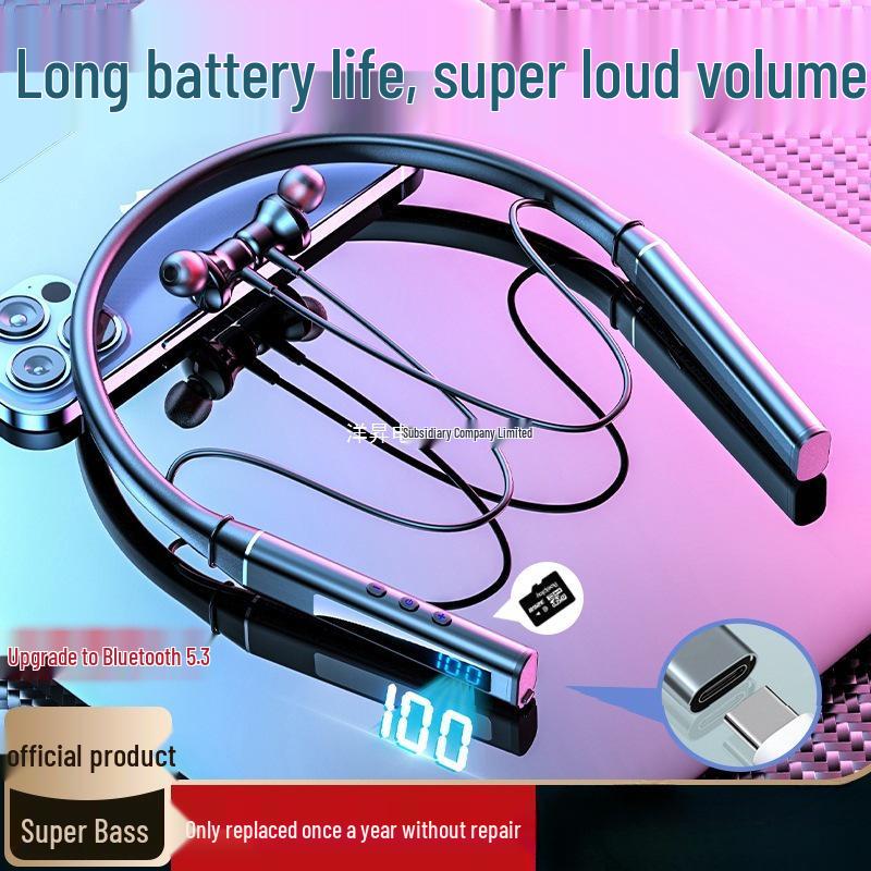 2025 High-End Neckband Bluetooth Headphones for Men & Women - Compatible with Huawei, Oppo, Vivo, Sony, Long Battery Life